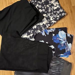 5 pair of capri legging, old navy, Bally’s and another brand.